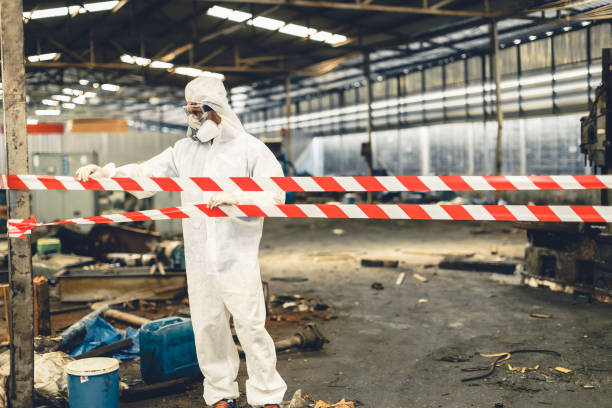 Professional Biohazard Cleanup technician working in Tuckerton, NJ